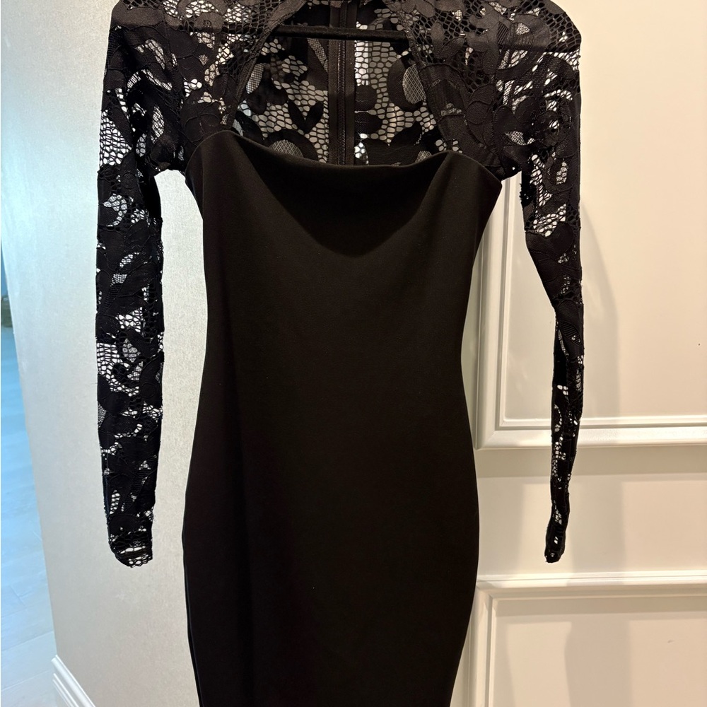 Nookie black long sleeve lace dress size small